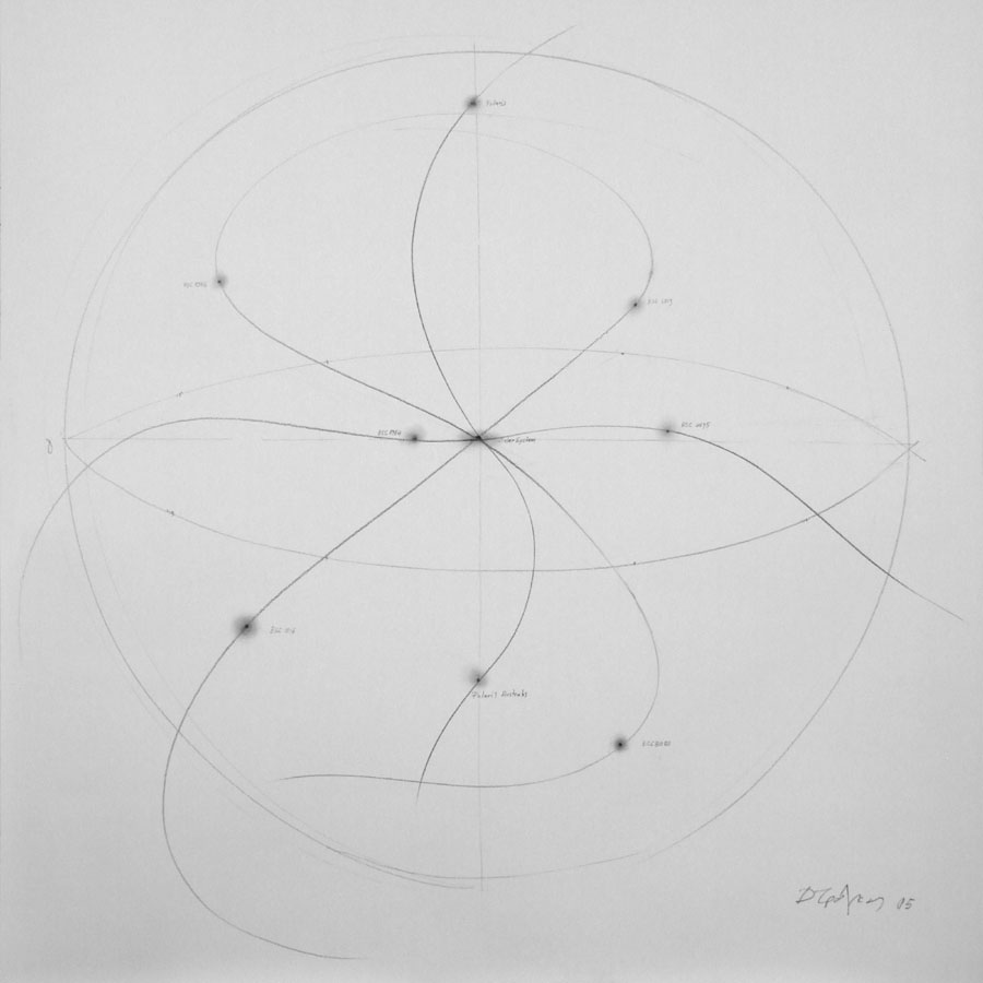 Walks, 2005, graphite on paper, 150x150cm