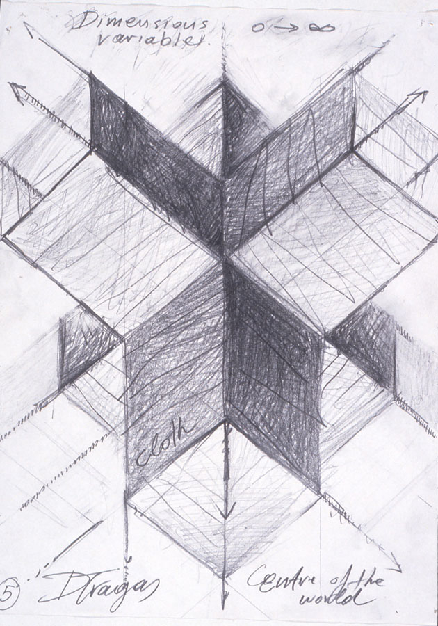 Centre of the World 1997, pencil on paper, 550x550x550cm