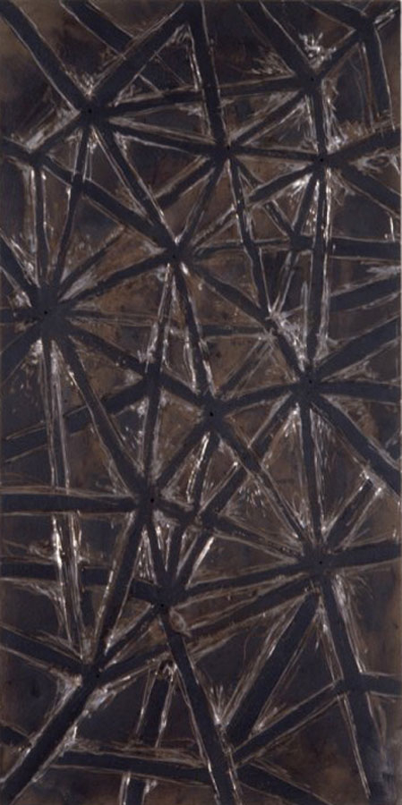 the Way 1992, mixed media on sheet iron and  metal, 100x200cm