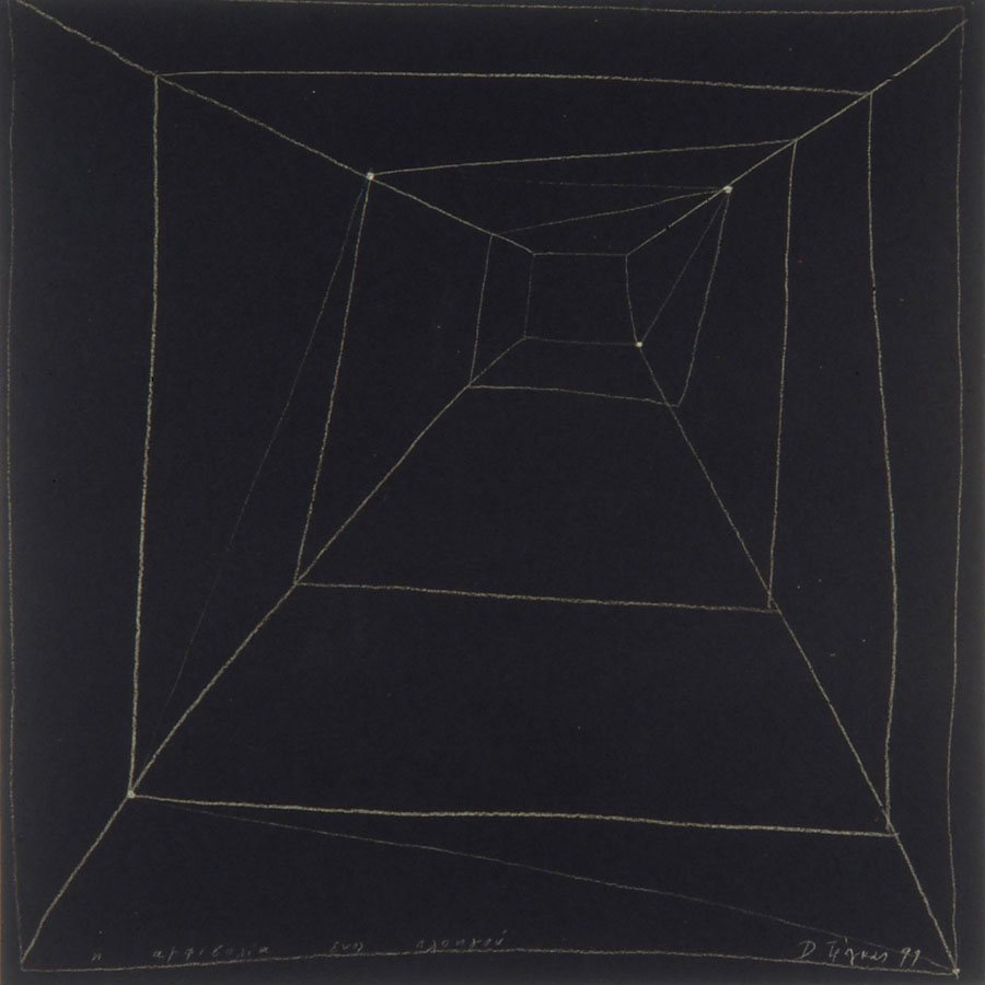 a navigator’s doubt,1999, pencil on tarpaper, 100x100cm
