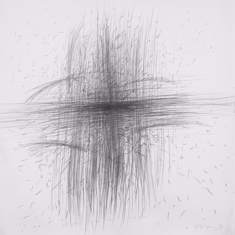 yesterday into today 2015 graphite on paper 150x150cm